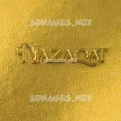 nazaqat in All Gold style - 3D name wallpaper