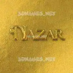 nazar in All Gold style - 3D name wallpaper