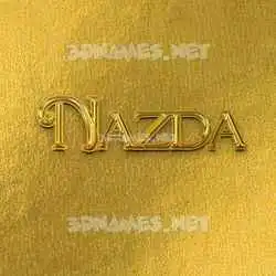nazda in All Gold style - 3D name wallpaper