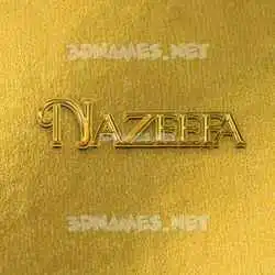nazeefa in All Gold style - 3D name wallpaper