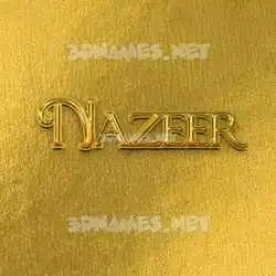 nazeer in All Gold style - 3D name wallpaper