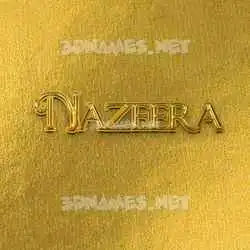 nazeera in All Gold style - 3D name wallpaper
