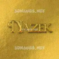 nazek in All Gold style - 3D name wallpaper