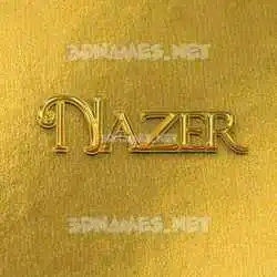 nazer in All Gold style - 3D name wallpaper