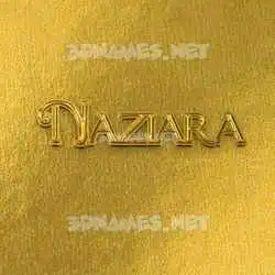 naziara in All Gold style - 3D name wallpaper