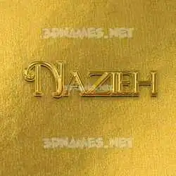 nazieh in All Gold style - 3D name wallpaper