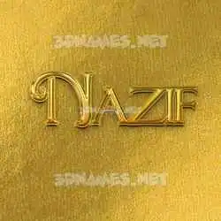 nazif in All Gold style - 3D name wallpaper