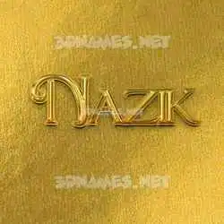 nazik in All Gold style - 3D name wallpaper