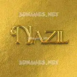 nazil in All Gold style - 3D name wallpaper