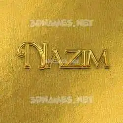 nazim in All Gold style - 3D name wallpaper