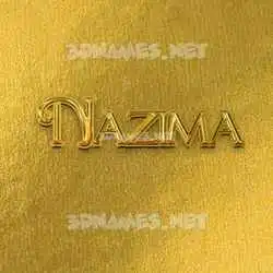 nazima in All Gold style - 3D name wallpaper