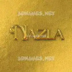 nazla in All Gold style - 3D name wallpaper