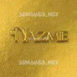 nazmie in All Gold style - 3D name wallpaper