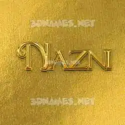 nazni in All Gold style - 3D name wallpaper