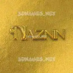naznin in All Gold style - 3D name wallpaper