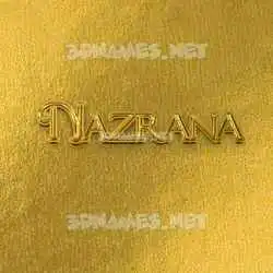nazrana in All Gold style - 3D name wallpaper