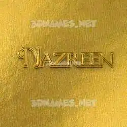 nazreen in All Gold style - 3D name wallpaper