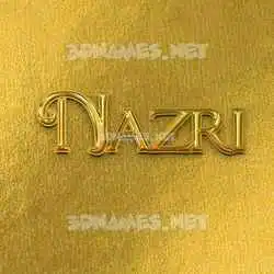 nazri in All Gold style - 3D name wallpaper