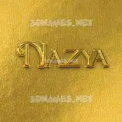 nazya in All Gold style - 3D name wallpaper