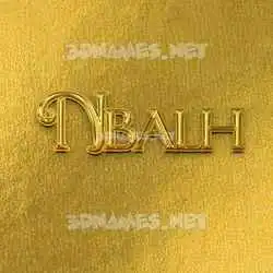 nbalh in All Gold style - 3D name wallpaper