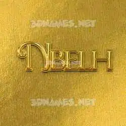 nbelh in All Gold style - 3D name wallpaper