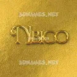 nbico in All Gold style - 3D name wallpaper