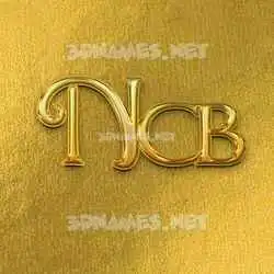 ncb in All Gold style - 3D name wallpaper
