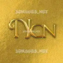 ncn in All Gold style - 3D name wallpaper