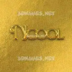 ncool in All Gold style - 3D name wallpaper