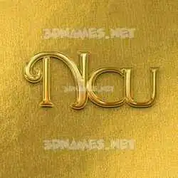 ncu in All Gold style - 3D name wallpaper