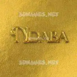 ndaba in All Gold style - 3D name wallpaper