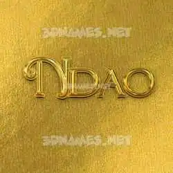 ndao in All Gold style - 3D name wallpaper