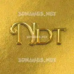 ndt in All Gold style - 3D name wallpaper