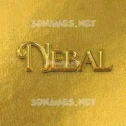 nebal in All Gold style - 3D name wallpaper