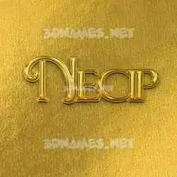 necip in All Gold style - 3D name wallpaper