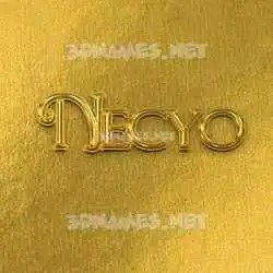 necyo in All Gold style - 3D name wallpaper