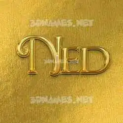 ned in All Gold style - 3D name wallpaper