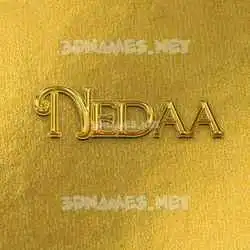 nedaa in All Gold style - 3D name wallpaper