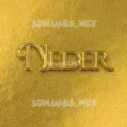 neder in All Gold style - 3D name wallpaper