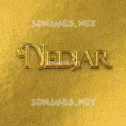 nedjar in All Gold style - 3D name wallpaper