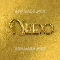 nedo in All Gold style - 3D name wallpaper