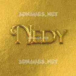 nedy in All Gold style - 3D name wallpaper