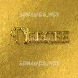 neecee in All Gold style - 3D name wallpaper