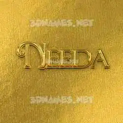 needa in All Gold style - 3D name wallpaper