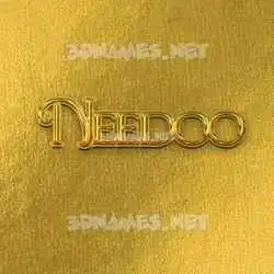 needoo in All Gold style - 3D name wallpaper