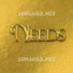 needs in All Gold style - 3D name wallpaper