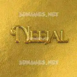 neejal in All Gold style - 3D name wallpaper