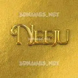 neeju in All Gold style - 3D name wallpaper