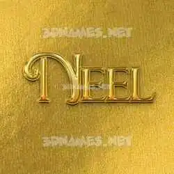 neel in All Gold style - 3D name wallpaper