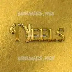 neels in All Gold style - 3D name wallpaper